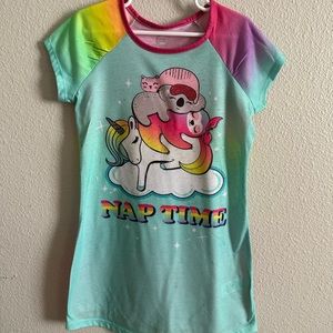 Rainbow color toddler night dress